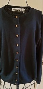 1980s Vintage Black Cardigan Sweater